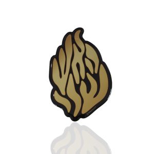 מדבקת בולטת “האש שלי” בצבע זהב מטאלי 3D על רקע שחור