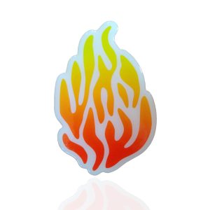 מדבקת בולטת “האש שלי” 3D על רקע לבן