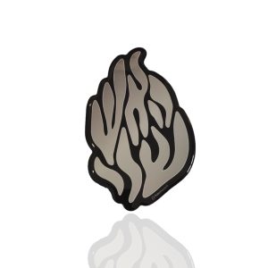 מדבקת בולטת “האש שלי” בצבע כסף מטאלי 3D על רקע שחור